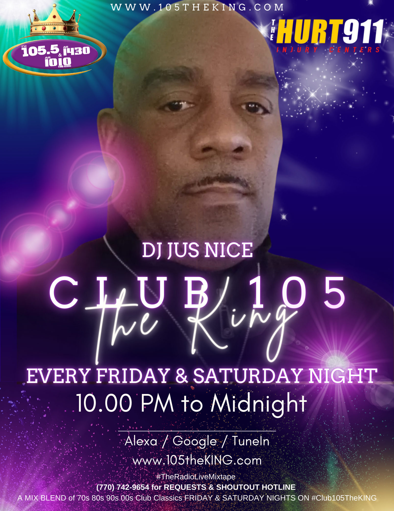 DJ Jus Nice on Club 105 the King